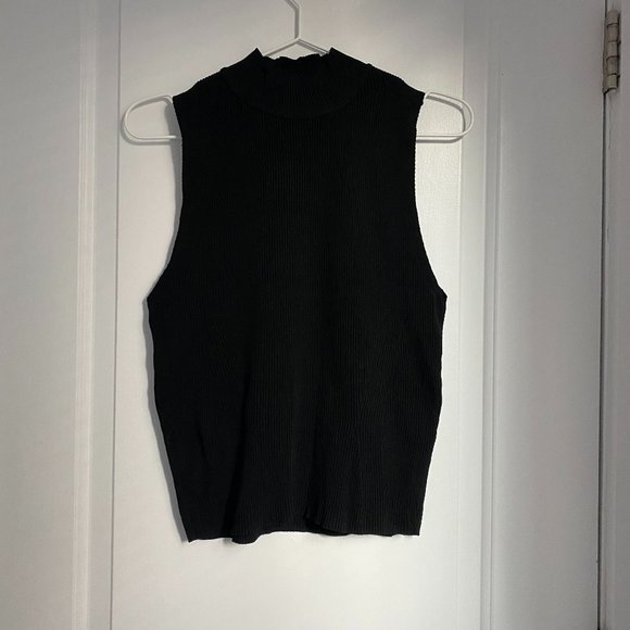 Zara Tops - COPY - Zara Ribbed Sleeveless Mock Neck Top